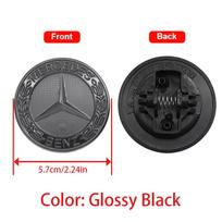 1 vnt. 57 mm automobilio priekinio variklio dangčio logotipas emblema priedėlis Mercedes Benz AMG W204 W205 W212 W213 W221 W177 W246 GLA CLA GLC IV5 gray