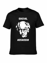 Larry David Social Assassin Quote Black T-shirt S black