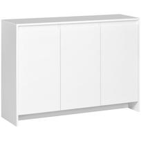 Komoda su 3 durimis, reguliuojamomis lentynomis ir švelniai užsidarančiu TV staliuku 120x35x85 cm Balta 120 x 35 x 85 cm