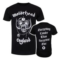 Motorhead Marškinėliai Anglija Viskas garsiau Roko Grupė Oficialūs Juodi Nauji Unisex Marškinėliai L gray