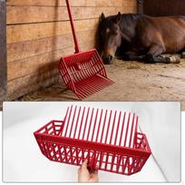 Horse Manure Fork Replacement Head Angled Tines Mulch Rake for Stable raudona