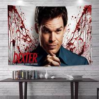 Horror TV Show Dexter Anime Tapestry Hanging Tarot Hippie Wall Rugs Dorm Home Decor 74x94cm(29x37in) brown