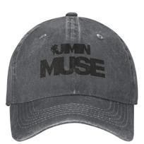JJimin Washed Baseball Cap Album Muse Stylish Trucker Hat Summer Unisex Teens Hunting Camping Sun Visors Baseball Caps One Size gray