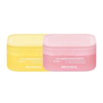 Mediheal Collagen Capsule Patch & PDRN Vitamin C Gel Eye Patch Skin-Plumping Smoothing Dark Circle Care Set 120 Sheets (60 Sheets + 60 Sheets / 103g) white
