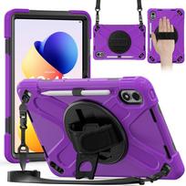 Rotating Rugged Case for Xiaomi Poco Pad M1 2509ARPBDG Redmi Pad 2 Pro 2025 12.1  25099RP13G 2509BRP2DG Heavy Duty Stand Cover Redmi Pad 2 Pro 2025 violetinė