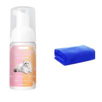 Pet Waterless Cleansing Mousse 30ml Foam Cleaner for Cats and Dogs Gentle Non-Rinse Formula Easy to Use Mousse for Pet Hygiene and Dirt Removal One Size blue