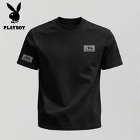 Playboy Men's 2026 Loose Fit Pure Cotton Short Sleeve T-Shirt M juoda
