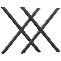 Set of 2 Cross-Shaped Table Legs 70 x 72 cm Industrial Design for Coffee Table Bedside Table Black 70 x 8 x 72 cm
