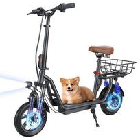 iScooter i12 Electric Scooter for Adults with Seat 500W Range 35km 42V7.5Ah 12  120kg Double Shock Absorption