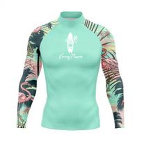 UV Protection Quick-Dry Printed Rash Guard Surfing Snorkeling Swimming Unisex Adult Beachwear XXS white