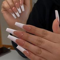 Square Ballerina Press On Acrylic Nails Seamless Removable False Nail Tips Artificial Fake Nails brown