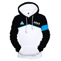 Premium Quality Detroit Become Human Hoodie Sweatshirt Connor Rk800 Kara Baseball Coat Jacket Connor（Black）,4XL=US 2XL white