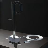 Ultra-Silent Aquarium Water Pump And Elbow, Suitable for Small Tank Filtration And Cat Water Dispenser Circulation,Without Battery Water pump + bent tube black