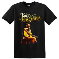 Kacey Musgraves Country Singer T Shirt Acoustic Guitar Concert Fan Tee Gift Top 2XL black