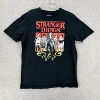 Stranger Things marškinėliai vyriški L dydžio juodi Netflix laidos aktoriai Eleven mokslinės fantastikos siaubo L black