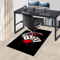 Žaidimų kortų biuro kilimėlis kėdei, didelio dydžio, neslystantis stalo kilimėlis namų dekoravimui, biuro grindų dovana, tinkamas miegamajam, svetainei 60cm by 90cm gray