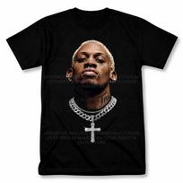 Dennis Rodman Blonde Hair Rodzilla 90's Graphic T Shirt Vintage Style Tee S brown