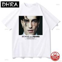 Damiano David Funny Little Fears T Shirt UnisexWomen Harajuku Y2K Aesthetic Summer Tshirt High Quality Vintage Cotton Tees Shirts S gray