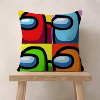 Party Video Games A-Among U-Us Cushion Cover Pillowcase Upholstery Sofa Throw Pillow Home Decor Pillowcas 30x30cm red
