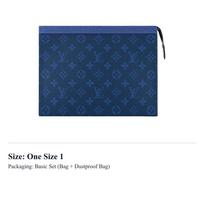 LOUIS VUITTON Pochette Voyage Monogram Eclipse Taiga Oda Mm Ramiojo vandenyno mėlyna M30423 One Size 1