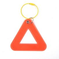 Reflective Bicycle Triangle Safety Sign Anti-Fade Hanging Tag with Steel Ring for Outdoor Cycling Road Safety B red