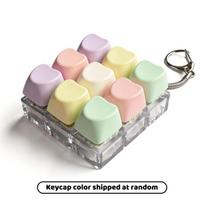 9 Keys Heart Keyboard Fidget Clicker, Anti-Stress Finger Toy Keychain, Portable ASMR Sound Sensory Gadget for Office Relaxation beige