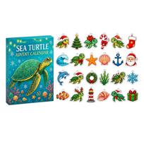 Christmas Turtle Advent Calendar Day Countdown with Acrylic Decor One Size blue