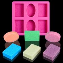 6 skylės 3D silikono muilo formos muilo formavimo formų reikmenys žvakės formos dervos amatų namų dekoravimui pink