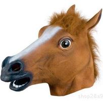 Black Horse Head & Unicorn Mask: Animal Cosplay Headgear Vinyl Prop white