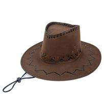 Wide Brim Solid Color Western Cowboy Hat Windproof Rope Fine Sewing Women Men Retro Jazz Hat Fashion Accessories M tamsios kavos spalvos