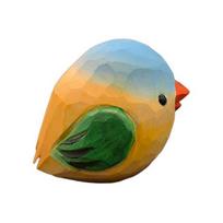 Mini Wood Carving Bird Ornament Hand-Carved Painted Bird Figurine Statue Sculpture Home Office Desktop Decoration Ornament mėlyna