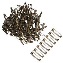 200pcs Vintage Safety Pins Bronze Bar Pins Safety Pins Brooch Pins  Badges M gray