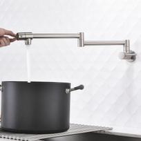 Žalvarinis sieninis virtuvės sulankstomas maišytuvas Juodas 360 laipsnių besisukantis maišytuvas Sulankstomas virtuvės maišytuvas (Antique brass,Chrome) antikvarinės žalvario spalvos