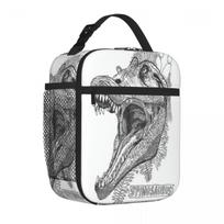 Bestselling JP3 Spinosaurus Bold Color Thermal Lunch Bag Preschool Lunch Thermal Lunch Bag One Size black