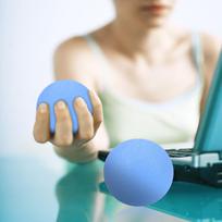 Silicone Massage Grip Ball for Hand Finger Strength Exercise for Body Builders Computer Workers(Blue 30) beige
