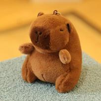 Yellow Duck Swim Ring Capybara Plush Toy Cute Simulation Beachwear Capibara Kawaii Stuffed Animal Kapibala Birthday Travel Gifts brown