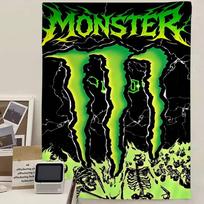 M-MonsterES-Mada-E-Energijos Anime Gobelenas Kabantis Tarot Hipis Sieniniai Kilimai Studentų Bendrabučio Namų Dekoras 100X70CM green