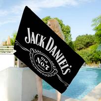 Classic Whiskey Logo J-Jack D-DanielS Anime Beach Swimming Towel Soft Absorbent Washcloth Children's Gifts for Kids Travel Gym 130x80cm beige