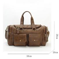 Men's Retro Business Travel Tote Bag Large Capacity Multi-Pocket Shoulder Handbag Crossbody juoda