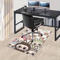 1 vnt. LABUBU, Mielas, Animacinis Biuro Kilimas Minkštas Poliesterio Įėjimo Kilimas Plaunamas Neslystantis Mašinoje Skalbiamas 80cm by 120cm gray