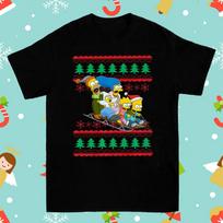 The Simpsons Family Christmas Unisex Sizes S to 4XL Tshirt YI1230 Unisex T-Shirt XXL black