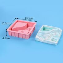 New! Square Terrace Flowerpot Epoxy Silicone Mould Silicone Potting Mould DIY Concrete Cement Gypsum Flower Pot Handmade Making pink