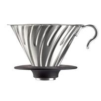 HARIO V60 Metal Dishwasher Cup Made in Dripper, Safe, Silver, 1-4 Capacity, Japan, VDMR-02-HSV gray