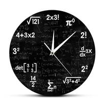 Math Equations and Notations Mathematics Chalkboard Geek Wall Clock Educational Gifts For Kids Teachers School Classroom Decor black