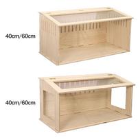 Vėdinamas medinis žiurkėno namelis Mažas narvas smulkiems gyvūnams Gyvūnų buveinė su langeliu jūrų kiaulytei ir pelėms Opaque sides 40cm beige