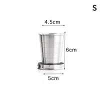 Stainless Steel Folding Cup With Keychain Retractable Telescopic Collapsible Cups 75/150/250ml Portable For Outdoor Travel white