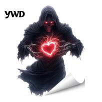 Weather Resistant Glass Ornaments Halloween Ghost Skeleton Grim Reaper Static Window Clings, Horror Break Through Large Floor to Ceiling Film Decals, A black