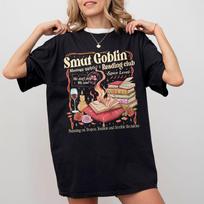 Smut Goblin Dark Rounisexce Bookish Tshirt Spicy Book Club Tshirt Girl Date With A Book Shirts Spread Those Pages Book Lover S brown