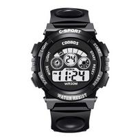 Kids Electronic Watches Color Luminous Dial Life Waterproof Multi Function Luminous Aalarm Clocks Watch For Boys And Girls gray
