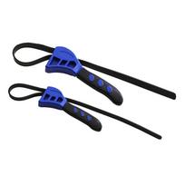 2Pcs/set Rubber Strap Wrench 210mm 160mm Strap Pipe Wrench Adjustable Heavy Oil Filter Spanner Strap Wrench Tool 1 blue